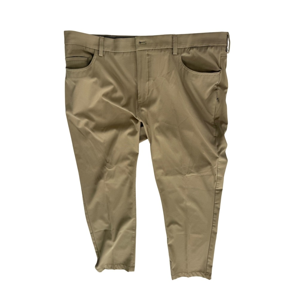 IZOD Advantage Performance Pants Mens 40x30 Tan Good Straight Tapered 5-Pocket